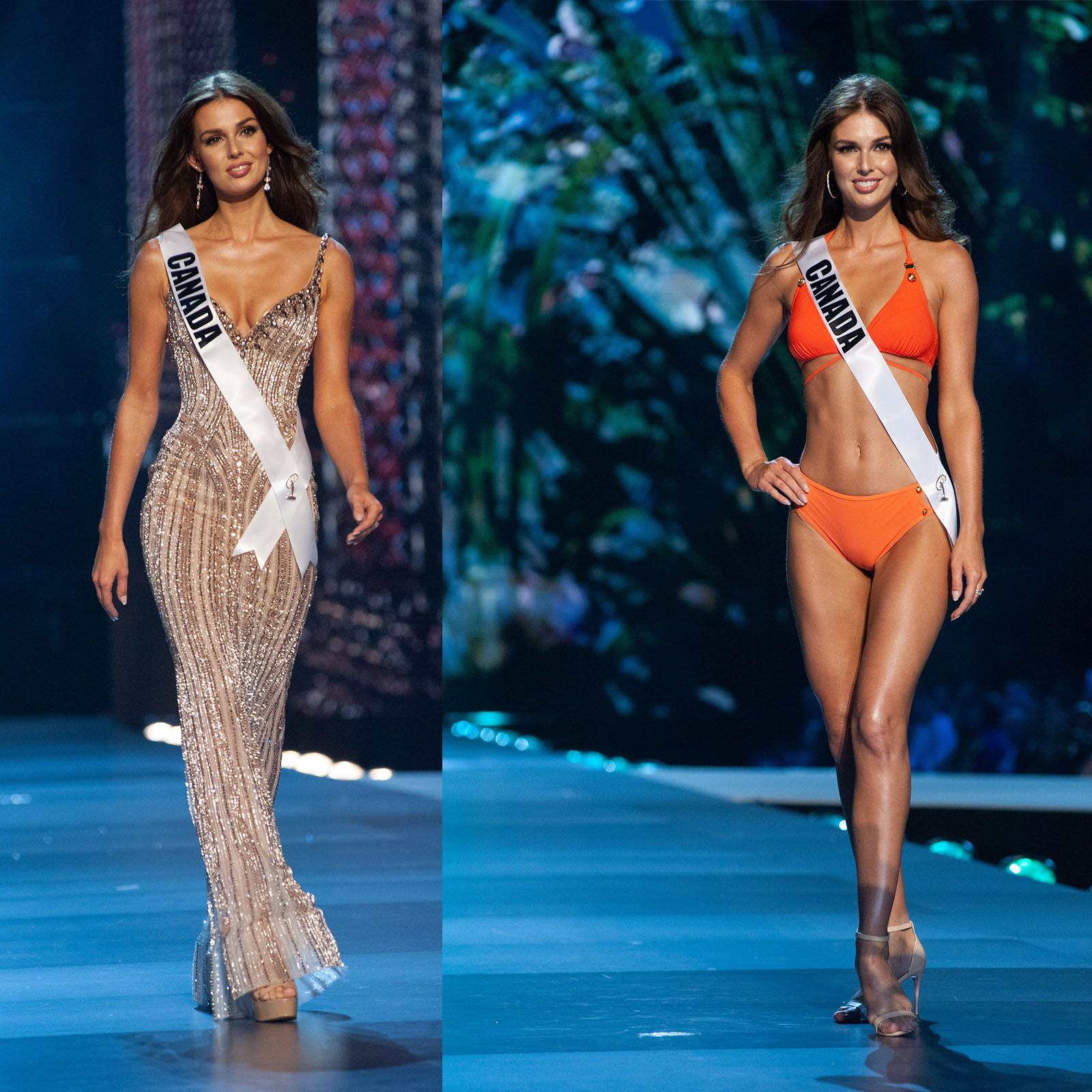 Marta Magdalena Stepien, Miss Universe Canada competes on stage during