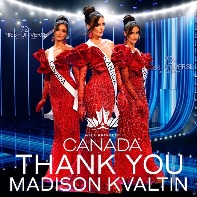 Thank You Madison Kvaltin Miss Universe Canada 2023 – Miss Universe Canada